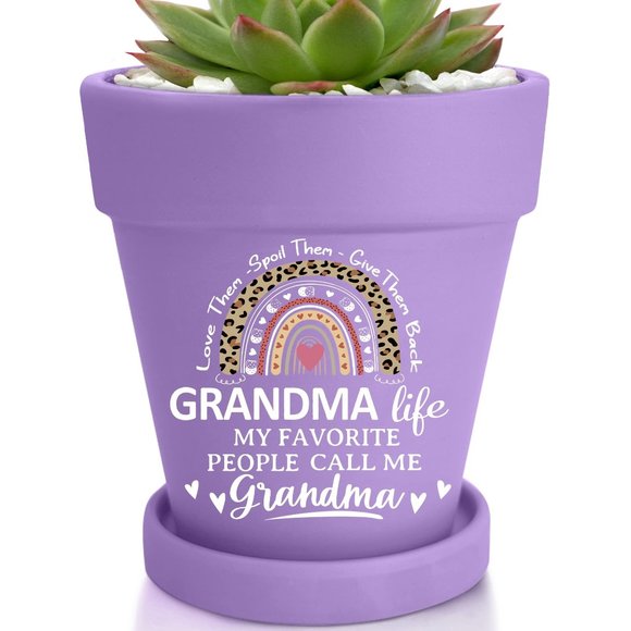 Planter Pot With Drainage Hole, Grandma Gifts From Other - Planter Pot With Drainage Hole, Grandma Gifts from Grandchildren